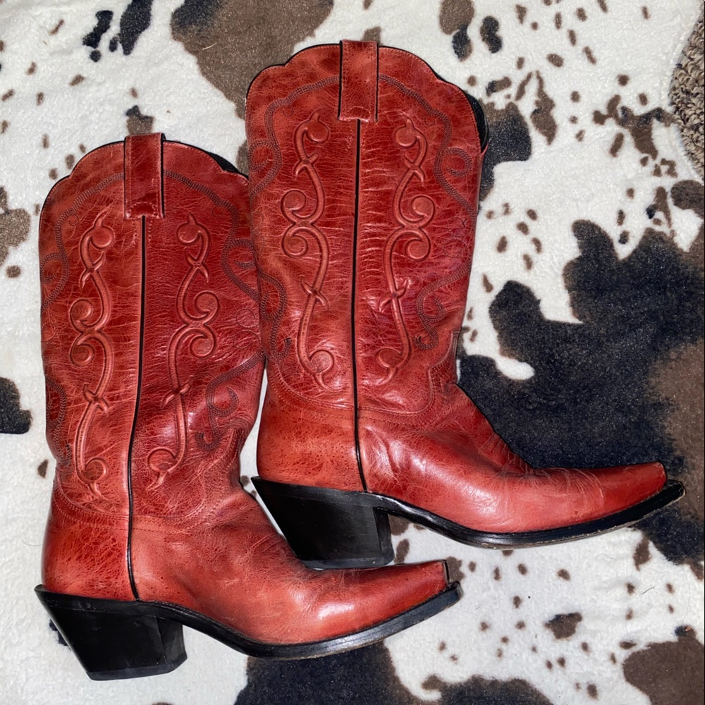 Red Justin boots womens size 7